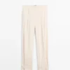 Pantalones fluidos de corte recto