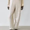 Pantalones fluidos de lino metalizado Pantalones fluidos de lino metalizado