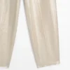 Pantalones fluidos de lino metalizado Pantalones fluidos de lino metalizado
