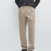 Pantalones jogger de algodón y lino Pantalones jogger de algodón y lino