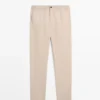 Pantalones jogger de algodón y lino Pantalones jogger de algodón y lino