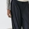 Pantalones plisados de mezcla de lana Pantalones plisados de mezcla de lana