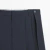 Pantalones plisados de mezcla de lana Pantalones plisados de mezcla de lana