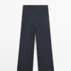 Pantalones plisados de mezcla de lana Pantalones plisados de mezcla de lana
