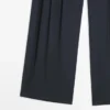 Pantalones plisados de mezcla de lana Pantalones plisados de mezcla de lana