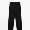 Pantalones sarouel de lana con detalle de lazo Pantalones sarouel de lana con detalle de lazo