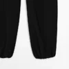 Pantalones sarouel de lana con detalle de lazo Pantalones sarouel de lana con detalle de lazo