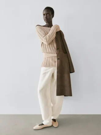 Pantalones sarouel de mezcla de lino