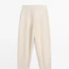 Pantalones sarouel de mezcla de lino Pantalones sarouel de mezcla de lino
