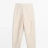 Pantalones sarouel de mezcla de lino Pantalones sarouel de mezcla de lino