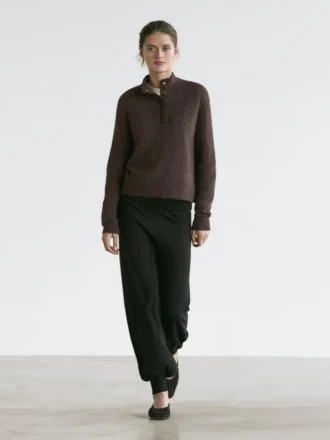 Pantalones sarouel de punto de mezcla de lana