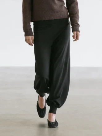 Pantalones sarouel de punto de mezcla de lana