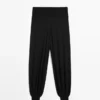 Pantalones sarouel de punto de mezcla de lana Pantalones sarouel de punto de mezcla de lana