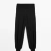 Pantalones sarouel de punto de mezcla de lana Pantalones sarouel de punto de mezcla de lana