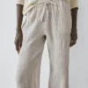 Pantalones sarouel de punto waffle 100 % lino Pantalones sarouel de punto waffle 100 % lino