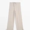 Pantalones sarouel de punto waffle 100 % lino Pantalones sarouel de punto waffle 100 % lino