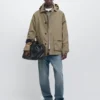 Parka de mezcla de algodón con bolsillos Parka de mezcla de algodón con bolsillos