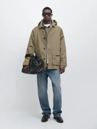 Parka de mezcla de algodón con bolsillos Parka de mezcla de algodón con bolsillos
