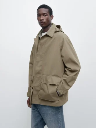 Parka de mezcla de algodón con bolsillos Parka de mezcla de algodón con bolsillos