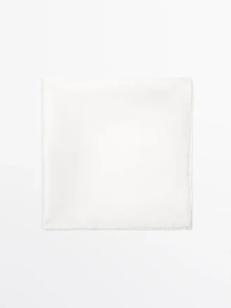 Pañuelo de bolsillo liso 100 % seda