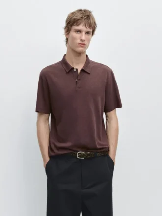 Polos de manga corta de lino y algodón