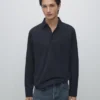 Polos de piqué texturados con mangas largas Polos de piqué texturados con mangas largas