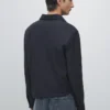 Polos de piqué texturados con mangas largas Polos de piqué texturados con mangas largas