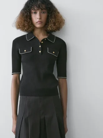 Polos de punto de algodón con detalles en contraste