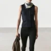 Top de mezcla de algodón con detalle de tapeta Top de mezcla de algodón con detalle de tapeta