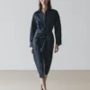 Vestido camisero midi con detalle de bufanda Vestido camisero midi con detalle de bufanda
