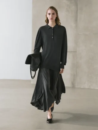 Vestido de polo de punto en contraste