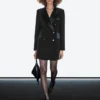 Vestido estilo blazer con detalles de satén Vestido estilo blazer con detalles de satén