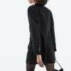 Vestido estilo blazer con detalles de satén Vestido estilo blazer con detalles de satén