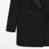 Vestido estilo blazer con detalles de satén Vestido estilo blazer con detalles de satén