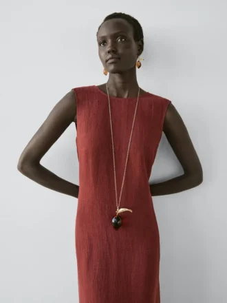 Vestido midi 100 % lino