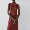 Vestido midi 100 % lino Vestido midi 100 % lino