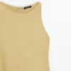 Vestido midi de lino con cuello halter Vestido midi de lino con cuello halter