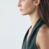 Vestido midi de mezcla de lino con escote en V Vestido midi de mezcla de lino con escote en V