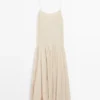 Vestido midi fluido con detalle plisado Vestido midi fluido con detalle plisado