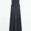 Vestido midi fluido con hebillas Vestido midi fluido con hebillas