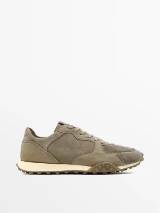 Zapatillas de cuero en contraste