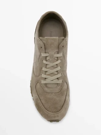 Zapatillas de cuero en contraste