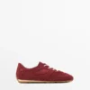Zapatillas de piel serraje con detalles de piezas Zapatillas de piel serraje con detalles de piezas