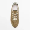 Zapatillas de piel serraje con detalles de piezas Zapatillas de piel serraje con detalles de piezas