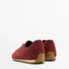 Zapatillas de piel serraje con detalles de piezas Zapatillas de piel serraje con detalles de piezas