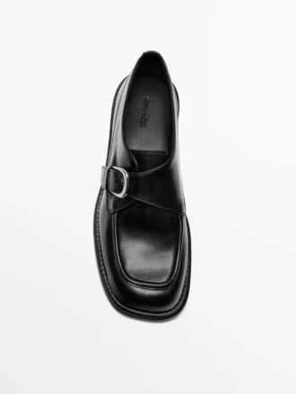 Zapatos Derby de piel con hebilla
