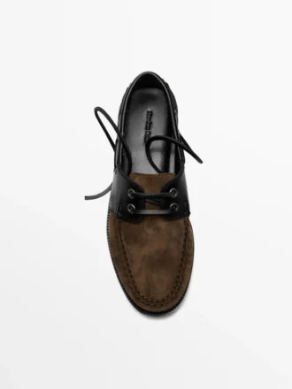 Zapatos náuticos de cuero en contraste